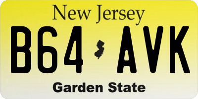 NJ license plate B64AVK