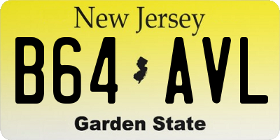 NJ license plate B64AVL