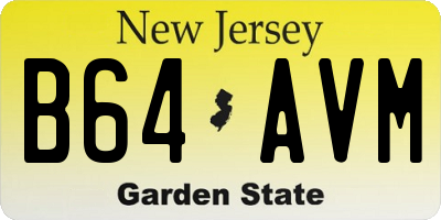 NJ license plate B64AVM