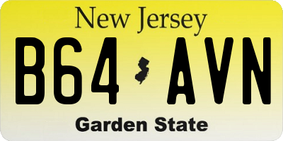 NJ license plate B64AVN