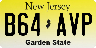NJ license plate B64AVP