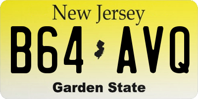 NJ license plate B64AVQ