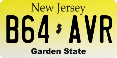 NJ license plate B64AVR
