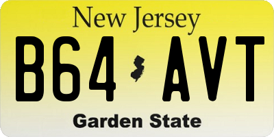 NJ license plate B64AVT