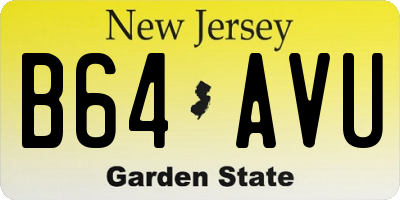 NJ license plate B64AVU