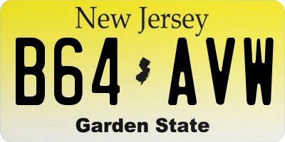 NJ license plate B64AVW
