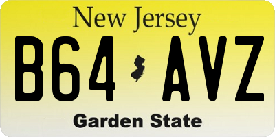 NJ license plate B64AVZ