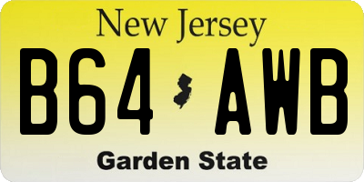 NJ license plate B64AWB