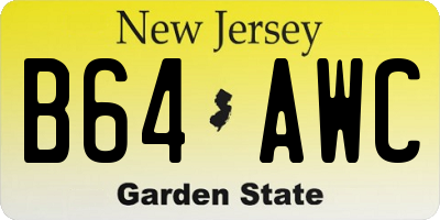 NJ license plate B64AWC