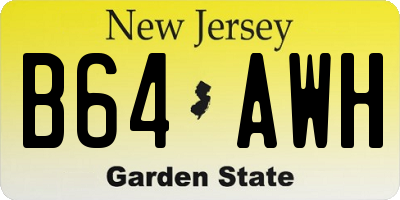 NJ license plate B64AWH