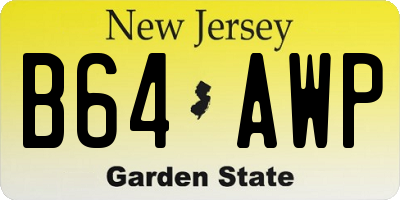 NJ license plate B64AWP