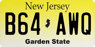 NJ license plate B64AWQ