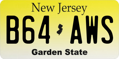 NJ license plate B64AWS