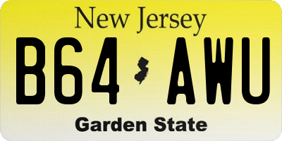 NJ license plate B64AWU