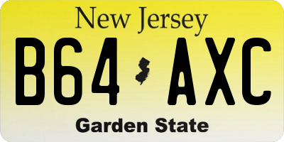 NJ license plate B64AXC