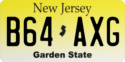 NJ license plate B64AXG