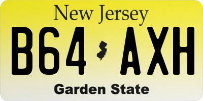 NJ license plate B64AXH