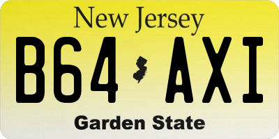 NJ license plate B64AXI