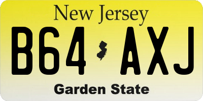 NJ license plate B64AXJ