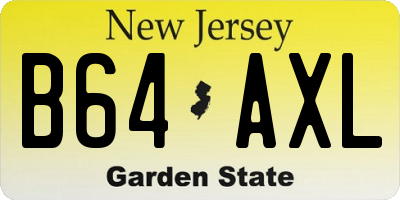 NJ license plate B64AXL