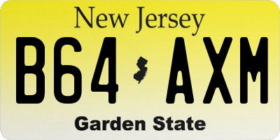 NJ license plate B64AXM