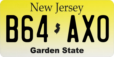 NJ license plate B64AXO