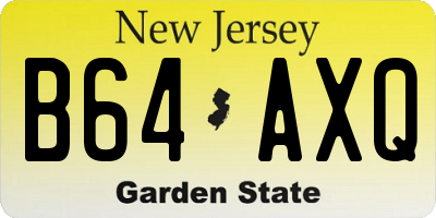 NJ license plate B64AXQ