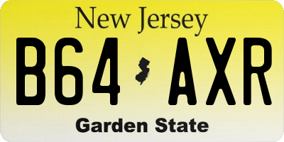 NJ license plate B64AXR