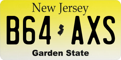 NJ license plate B64AXS