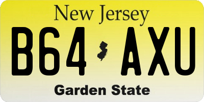 NJ license plate B64AXU