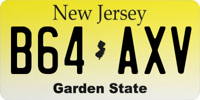 NJ license plate B64AXV