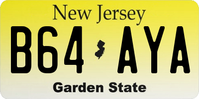 NJ license plate B64AYA