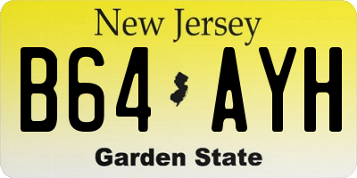 NJ license plate B64AYH