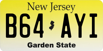 NJ license plate B64AYI