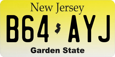 NJ license plate B64AYJ