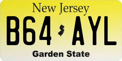NJ license plate B64AYL