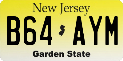NJ license plate B64AYM