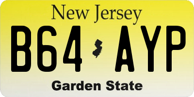 NJ license plate B64AYP