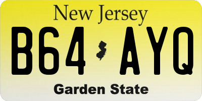 NJ license plate B64AYQ