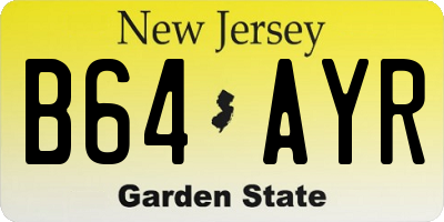 NJ license plate B64AYR
