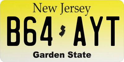 NJ license plate B64AYT