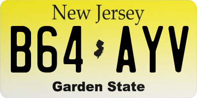NJ license plate B64AYV