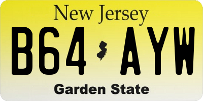 NJ license plate B64AYW