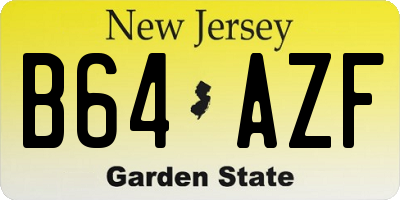 NJ license plate B64AZF