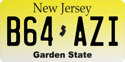 NJ license plate B64AZI