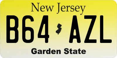 NJ license plate B64AZL
