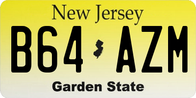 NJ license plate B64AZM