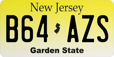 NJ license plate B64AZS