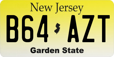 NJ license plate B64AZT