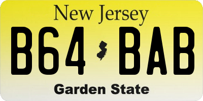 NJ license plate B64BAB